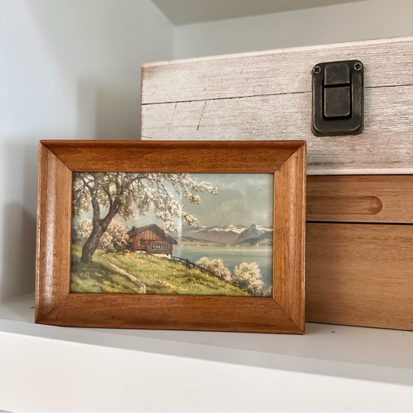 Set 3 Vintage Framed Landscape Prints Hand Painted Pictures Wall Decor MCM - Picture 2 of 16